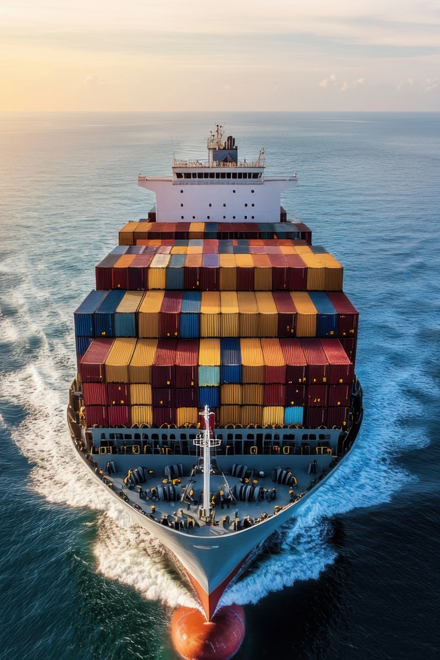 Aerial view of global shipping port